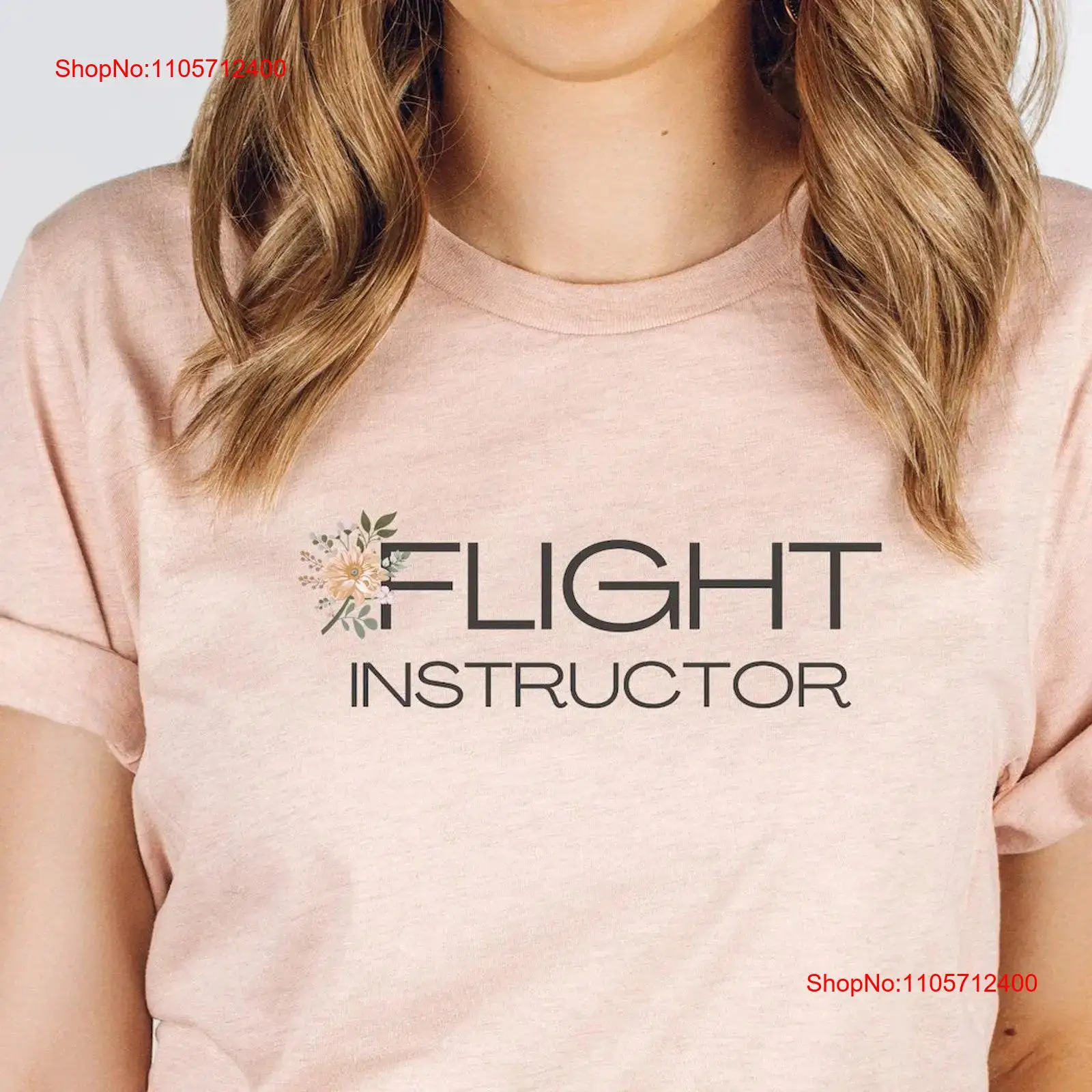 Commercial Printing And Graphics - Floral Flight Instructor T Shirt Female