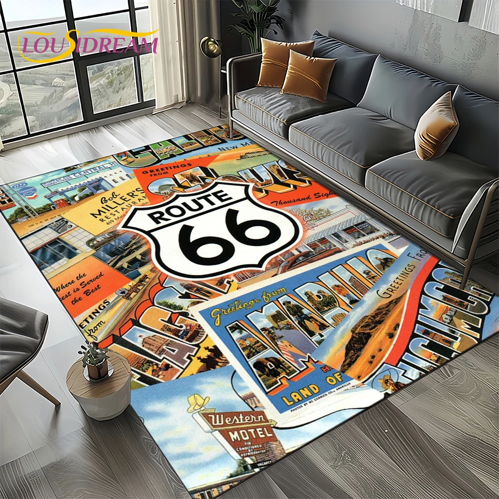 Route 66 Retro America Histori - Commercial Road Printing ulasan dan harga